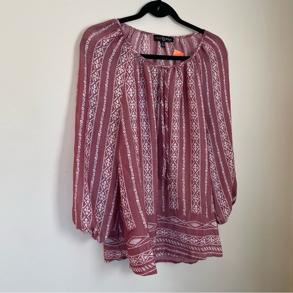 NWOT Fred David | Mauve Bohemian Blouse | Size Medium - Picture 2 of 7